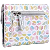 Split Polka Dot Print Vegan Leather Mini trifold