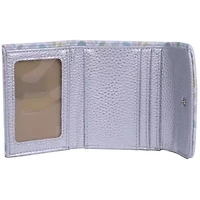 Split Polka Dot Print Vegan Leather Mini trifold