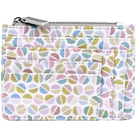 Split Polka Dot Print Vegan Leather Slot Coin Case