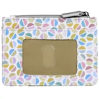 Split Polka Dot Print Vegan Leather Slot Coin Case