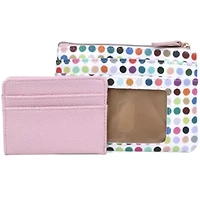 Colorful Polka Dot Vegan Leather Lg. ID Coin Case Polka Dot