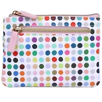 Colorful Polka Dot Vegan Leather Lg. ID Coin Case Polka Dot