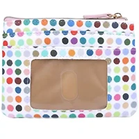 Colorful Polka Dot Vegan Leather Lg. ID Coin Case Polka Dot