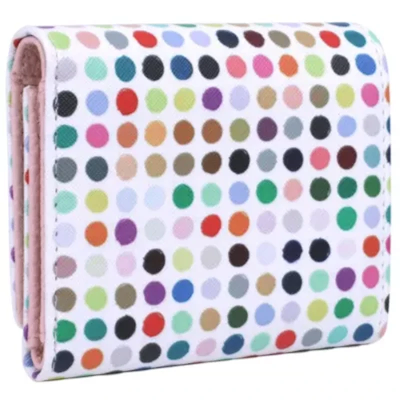 Colorful Polka Dot Vegan Leather Medium Trifold