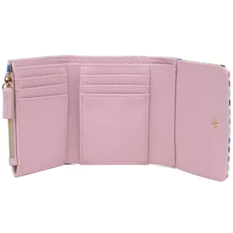 Colorful Polka Dot Vegan Leather Medium Trifold