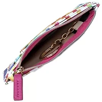 Multi Colored Plaid Vegan Leather Slot Coin Case