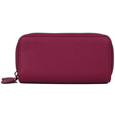 Pebble Vegan Leather Slim Double Zip