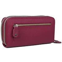 Pebble Vegan Leather Slim Double Zip