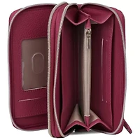 Pebble Vegan Leather Slim Double Zip