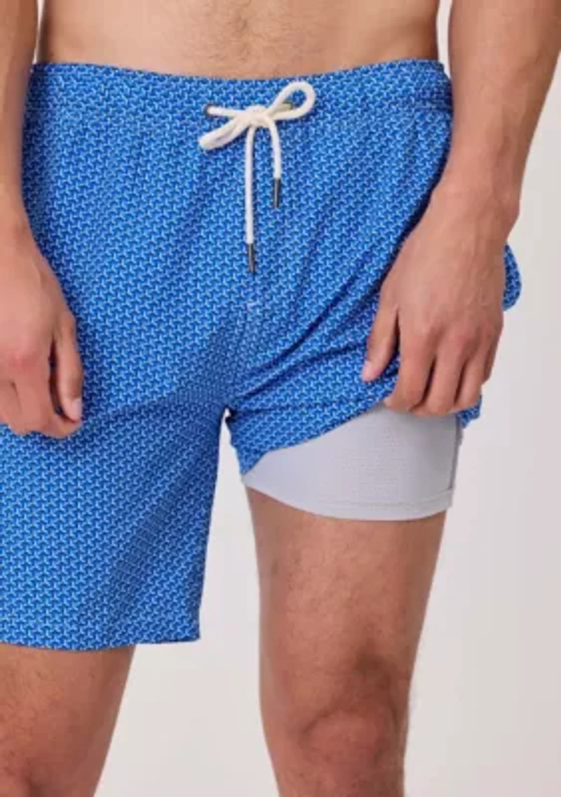 Mens Geo Grid Swim Short