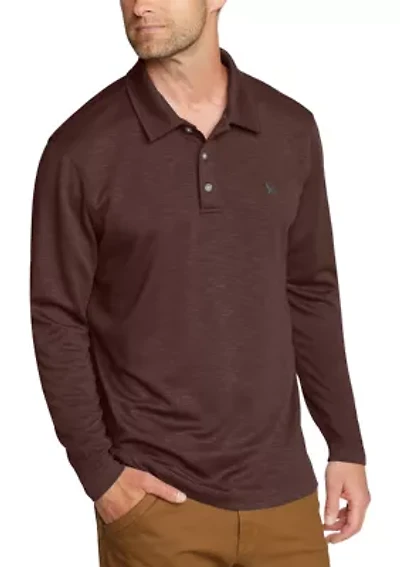 Men's Long Sleeve Mélange Polo Shirt