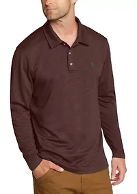 Men's Long Sleeve Mélange Polo Shirt