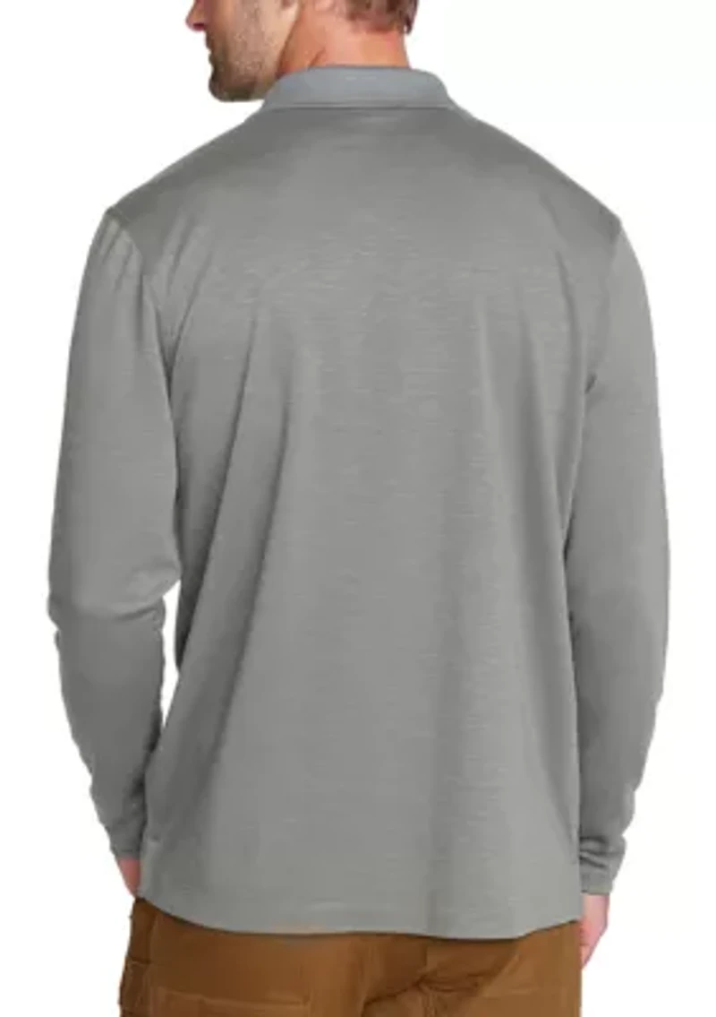 Men's Long Sleeve Mélange Polo Shirt