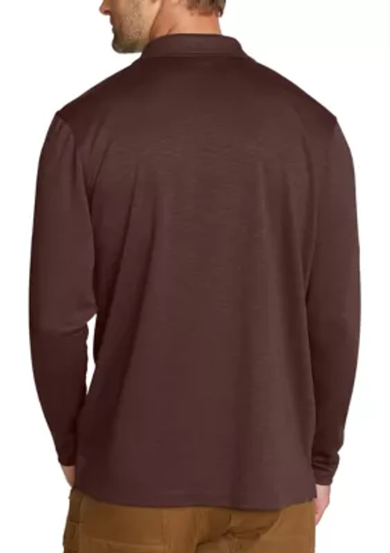Men's Long Sleeve Mélange Polo Shirt