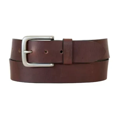 Bridle Leather Belt with Nickel Finish Buckle