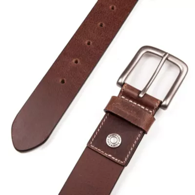 Bridle Leather Belt with Nickel Finish Buckle