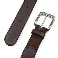 Rugged Leather Belt with Stretch Tab