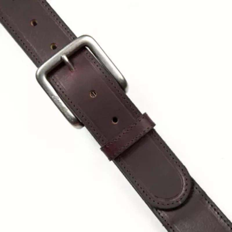 Rugged Leather Belt with Stretch Tab