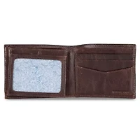 Signature Logo Leather Flip ID Bifold Wallet