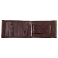 Signature Logo Leather Bifold with Money Clip Wallet