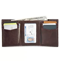 Signature Logo Leather Trifold Wallet