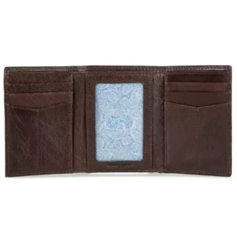 Signature Logo Leather Trifold Wallet