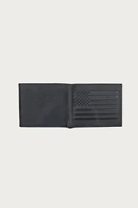Flag Embossed Leather Bifold Wallet