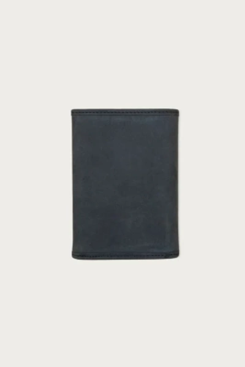 Flag Embossed Leather Trifold Wallet