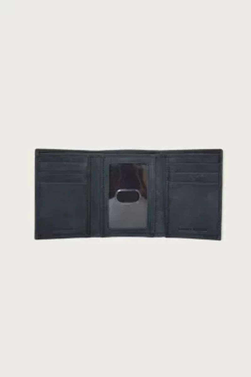 Flag Embossed Leather Trifold Wallet