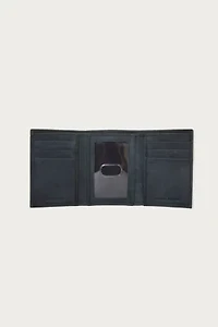 Flag Embossed Leather Trifold Wallet