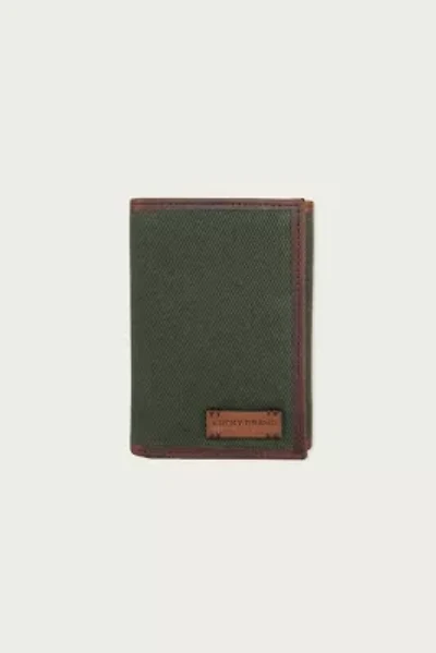 Canvas with Leather Trim Trifold Wallet