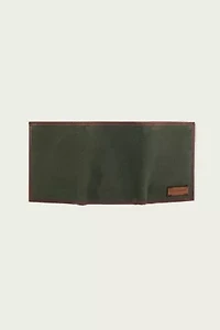 Canvas with Leather Trim Trifold Wallet