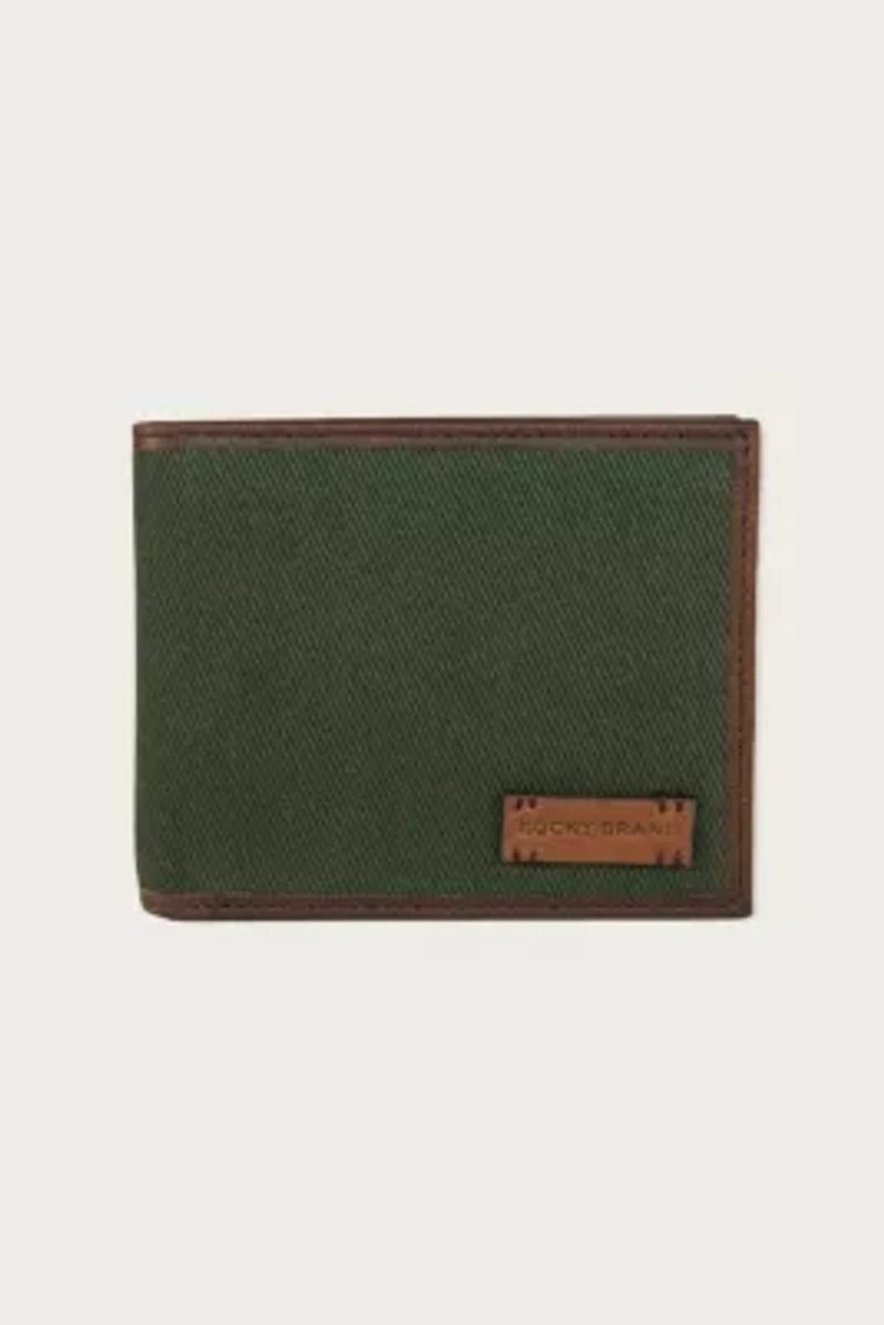 Canvas with Leather Trim Bifold Wallet