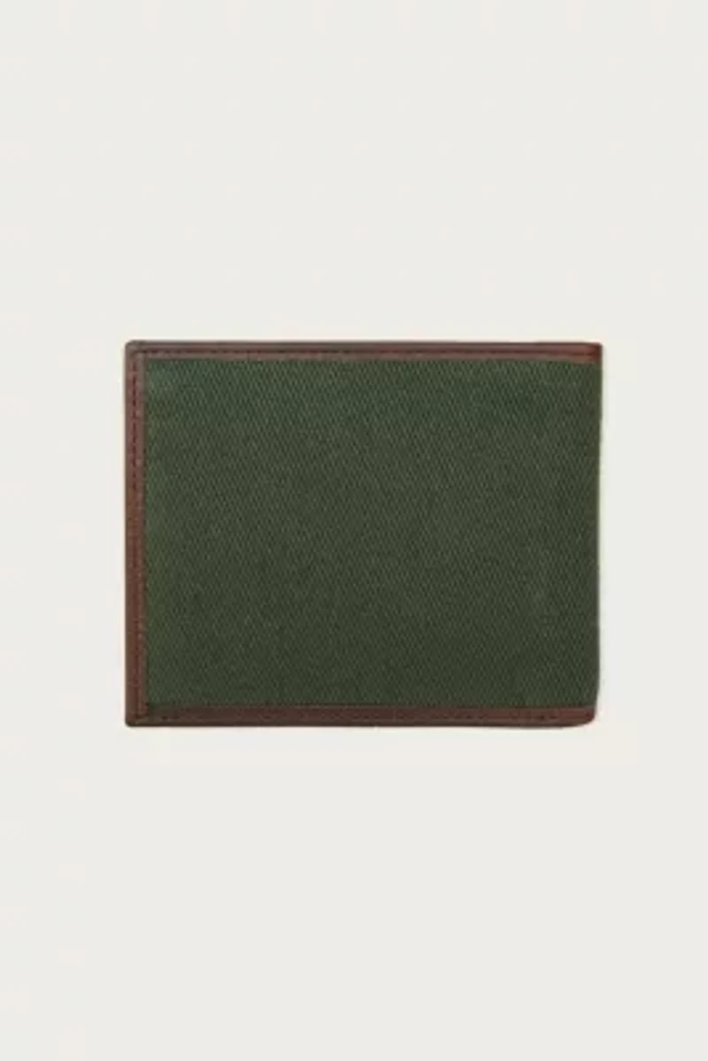 Canvas with Leather Trim Bifold Wallet