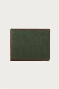 Canvas with Leather Trim Bifold Wallet