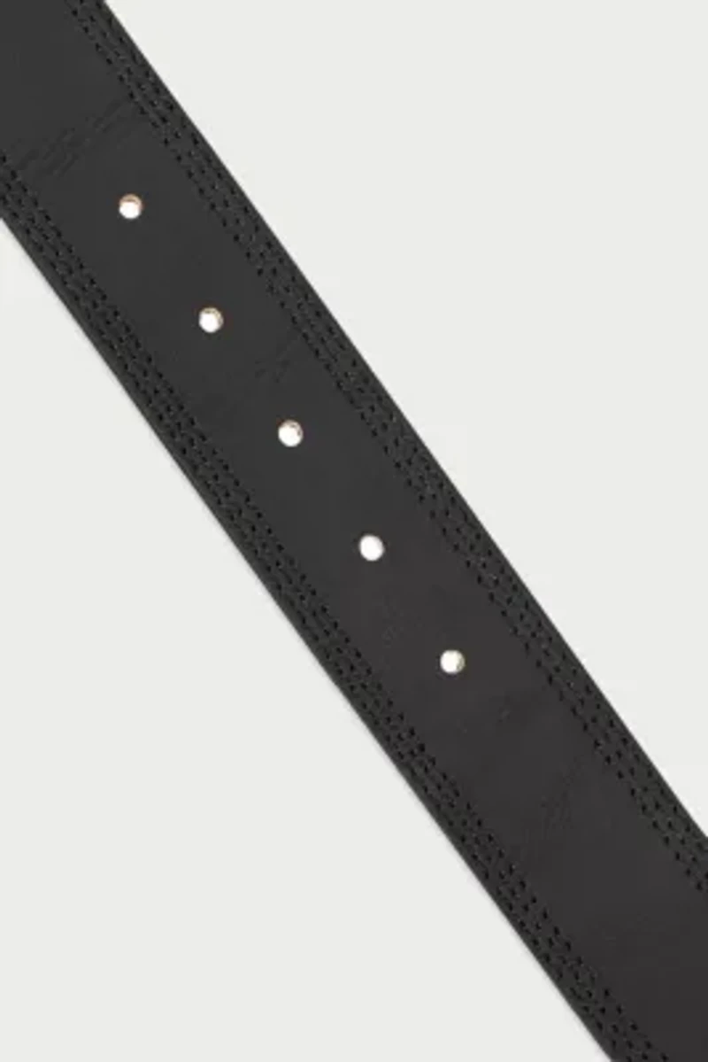 Triple Needle Stitched Leather Belt