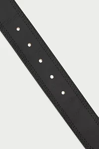 Triple Needle Stitched Leather Belt