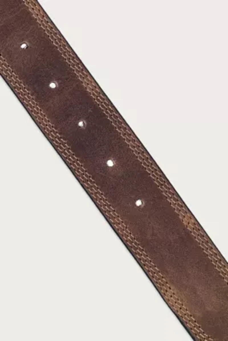 Triple Needle Stitched Leather Belt