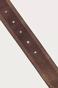 Triple Needle Stitched Leather Belt