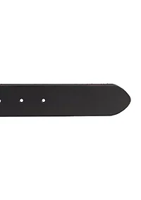 Leather Jean Belt with Roller Buckle and Rivets