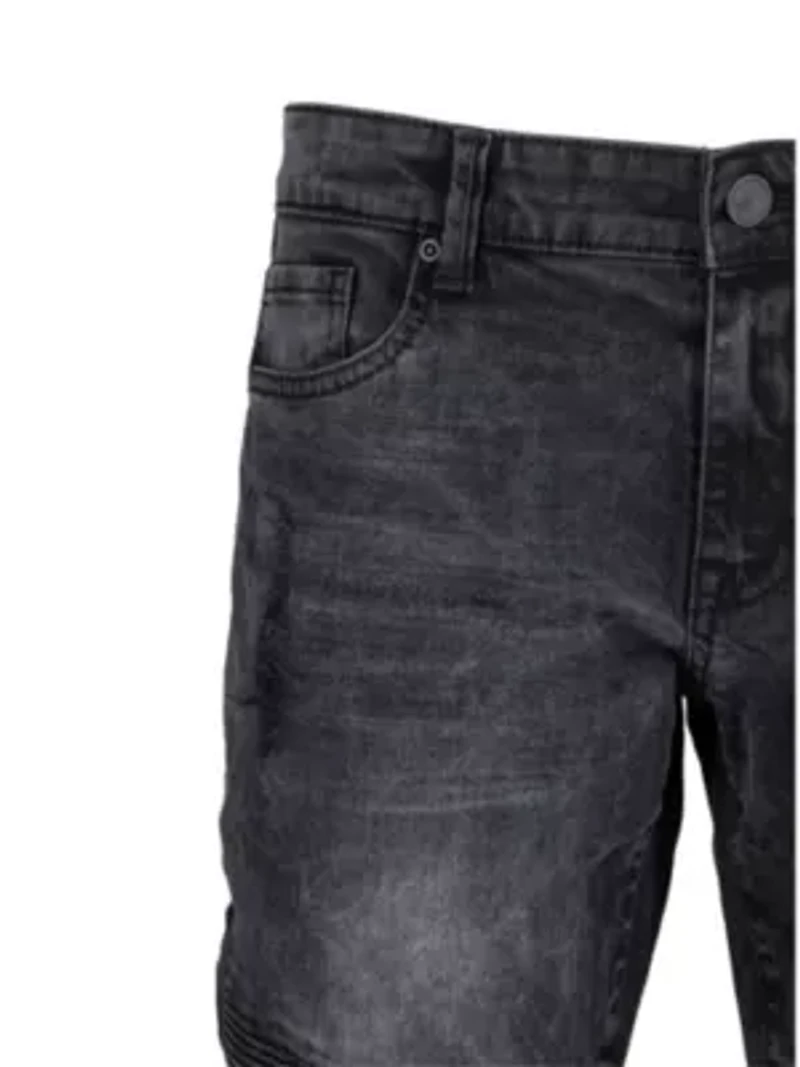 RAW X Men's Slim Tapered Flex Ripped Moto Jeans