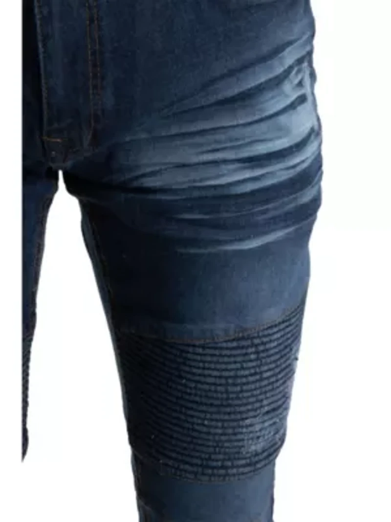 RAW X Men's Slim Tapered Flex Ripped Moto Jeans