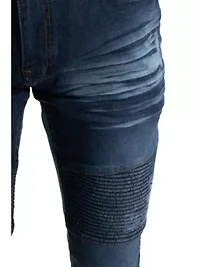 RAW X Men's Slim Tapered Flex Ripped Moto Jeans