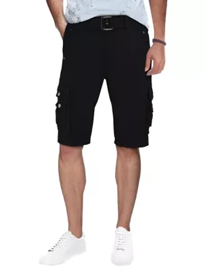 Men's Belted 12.5" Inseam Knee Length Cargo Shorts