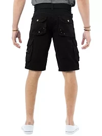 Mens Belted 12.5" Inseam Knee Length Cargo Shorts