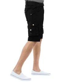 Mens Belted 12.5" Inseam Knee Length Cargo Shorts