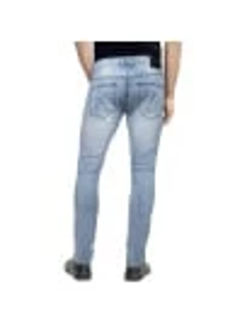 RAW X Men's Slim Tapered Leg Stretch Ripped Moto Jeans