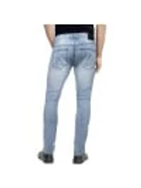 RAW X Men's Slim Tapered Leg Stretch Ripped Moto Jeans