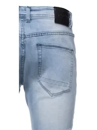 RAW X Men's Slim Tapered Leg Stretch Ripped Moto Jeans