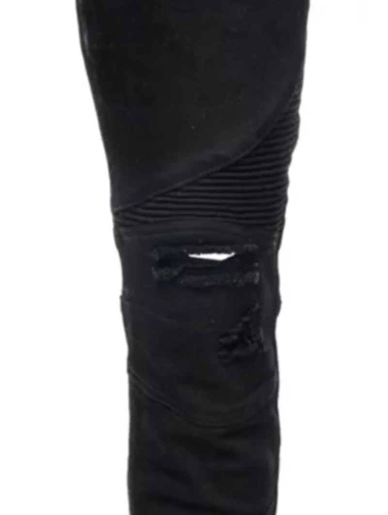 RAW X Men's Slim Tapered Leg Stretch Ripped Moto Jeans